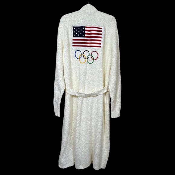 SKIMS Cozy Knit Long Robe Team USA White 4X/5X - Picture 1 of 11